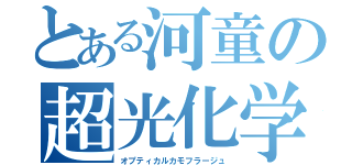 とある河童の超光化学（オプティカルカモフラージュ）