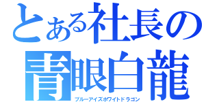 とある社長の青眼白龍（ブルーアイズホワイトドラゴン）