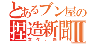 とあるブン屋の捏造新聞Ⅱ（文々。新）