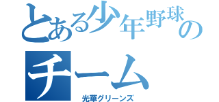 とある少年野球のチーム（　光華グリーンズ　）