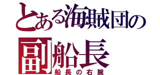 とある海賊団の副船長（船長の右腕）