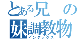 とある兄の妹調教物語（インデックス）