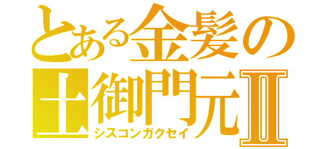 とある金髪の土御門元春Ⅱ（シスコンガクセイ）