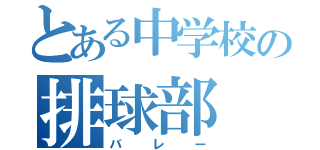 とある中学校の排球部（バレー）