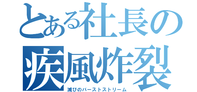 とある社長の疾風炸裂玉（滅びのバーストストリーム）