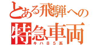 とある飛騨への特急車両（キハ８５系）