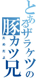 とあるザラケツの豚カツ兄貴（太めだよ）