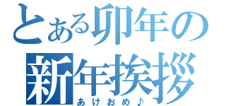 とある卯年の新年挨拶（あけおめ♪）