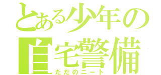 とある少年の自宅警備（ただのニート）