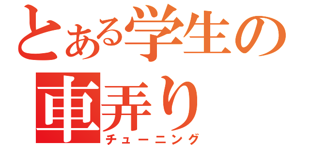 とある学生の車弄り（チューニング）