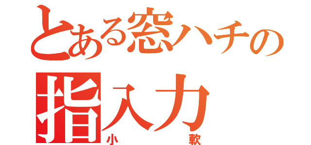 とある窓ハチの指入力（小軟）