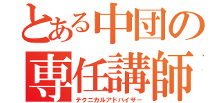 とある中団の専任講師（テクニカルアドバイザー）