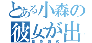 とある小森の彼女が出来た（おめおめ）