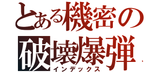 とある機密の破壊爆弾（インデックス）