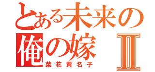 とある未来の俺の嫁Ⅱ（菜花黄名子）