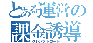 とある運営の課金誘導（クレジットカード）