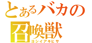 とあるバカの召喚獣（ヨシイアキヒサ）