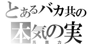 とあるバカ共の本気の実力（馬鹿力）