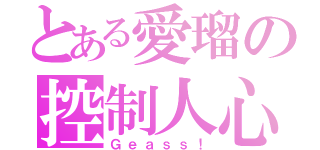 とある愛瑠の控制人心（Ｇｅａｓｓ！）