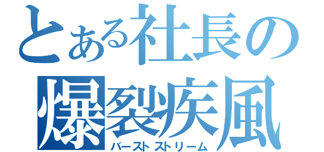 とある社長の爆裂疾風弾（バーストストリーム）