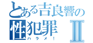 とある吉良響の性犯罪Ⅱ（ハラメ！）