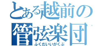 とある越前の管弦楽団（ふくだいいがくぶ）