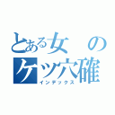 とある女のケツ穴確定（インデックス）