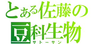 とある佐藤の豆科生物（サトーサン）