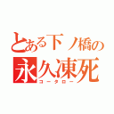 とある下ノ橋の永久凍死（コータロー）