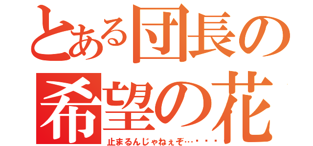 とある団長の希望の花（止まるんじゃねぇぞ…💃）