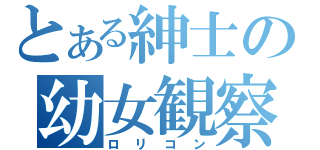 とある紳士の幼女観察（ロリコン）