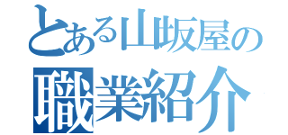 とある山坂屋の職業紹介（）