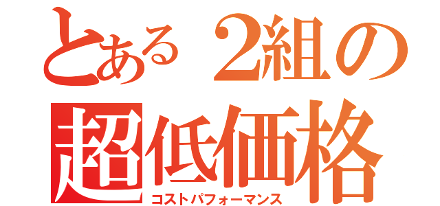 とある２組の超低価格（コストパフォーマンス）