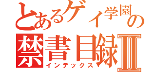 とあるゲイ学園の禁書目録Ⅱ（インデックス）