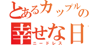 とあるカップルの幸せな日々（ニードレス）