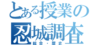 とある授業の忍城調査（総合・歴史）