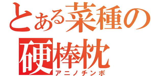 とある菜種の硬棒枕（アニノチンポ）