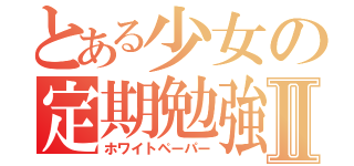 とある少女の定期勉強Ⅱ（ホワイトペーパー）