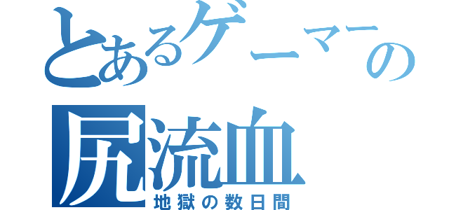 とあるゲーマーのの尻流血（地獄の数日間）