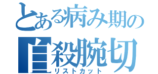 とある病み期の自殺腕切り（リストカット）