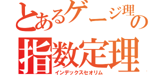 とあるゲージ理論の指数定理（インデックスセオリム）