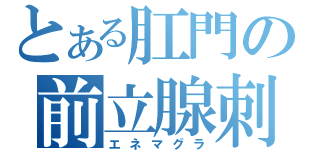 とある肛門の前立腺刺激（エネマグラ）