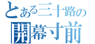 とある三十路の開幕寸前（）