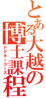 とある大越の博士課程（ドクターコース）