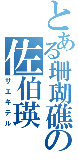 とある珊瑚礁の佐伯瑛（サエキテル）