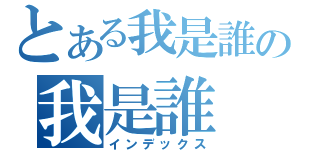 とある我是誰の我是誰（インデックス）