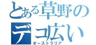 とある草野のデコ広い（オーストラリア）