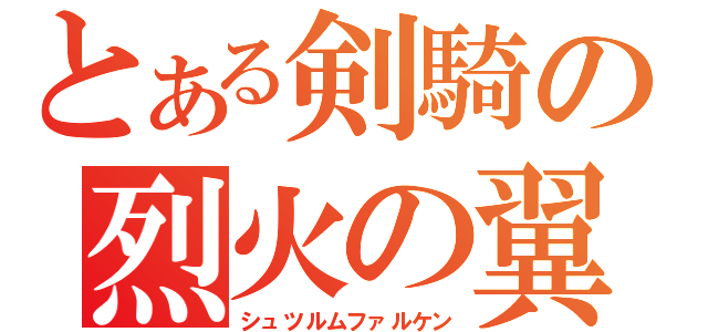 とある剣騎の烈火の翼（シュツルムファルケン）