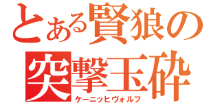 とある賢狼の突撃玉砕（ケーニッヒヴォルフ）