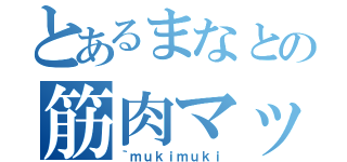 とあるまなとの筋肉マッチョ（｀ｍｕｋｉｍｕｋｉ）